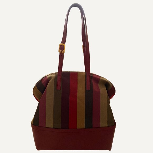 Fendi Pequin Multicolor Striped Tobacco Tote - Picture 11 of 11